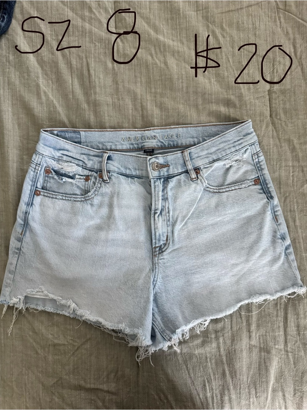 American Eagle Outfitters Light Wash Cutoff Denim Shorts
